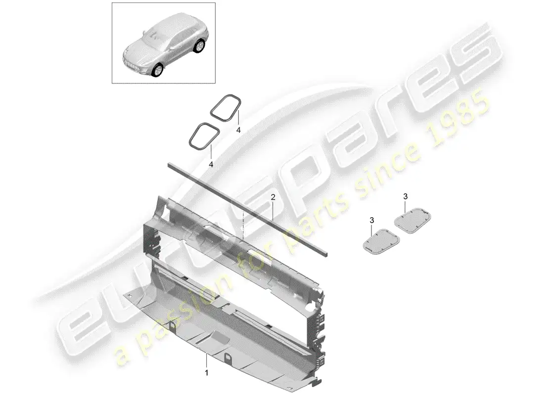 porsche 2017 (macan) air duct parts diagram
