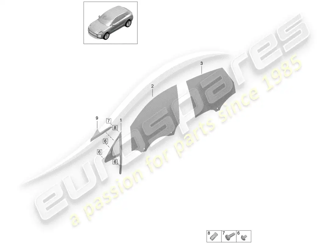 porsche 2020 (macan) fasteners part diagram