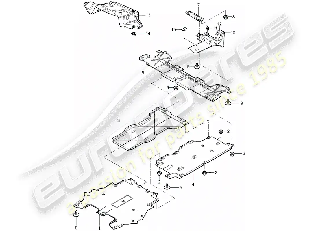 porsche 2007 (987 cayman) trims parts diagram