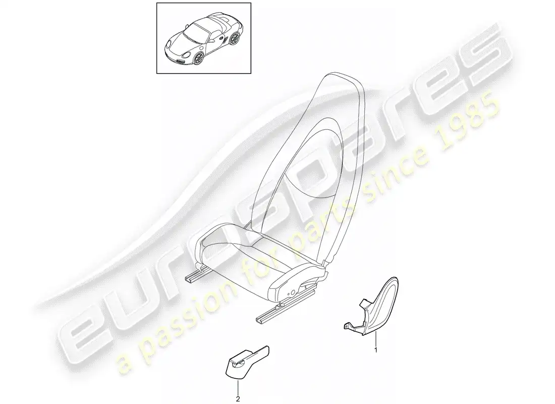 porsche 2012 (987 boxster) front seat parts diagram