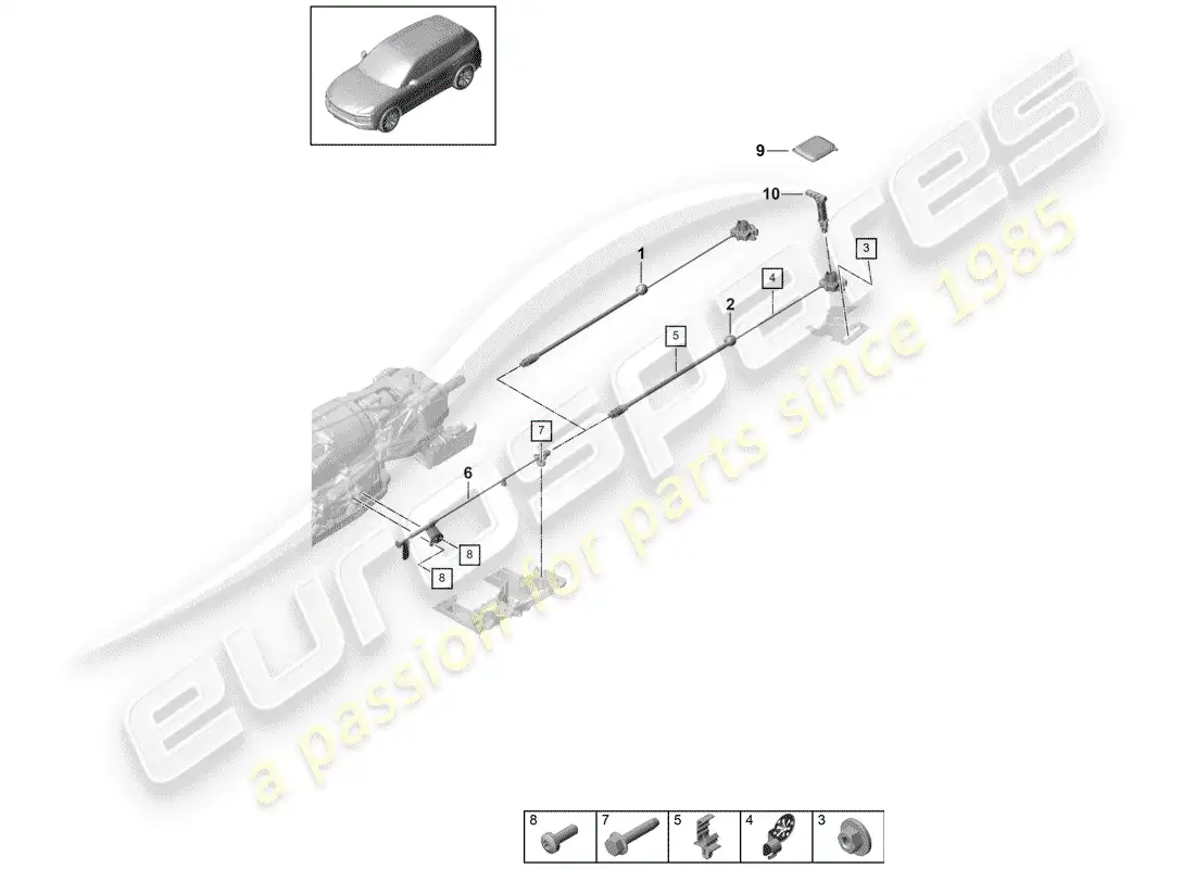 porsche 2019 (cayenne e3 9ya/9yb) actuating unit for parts diagram