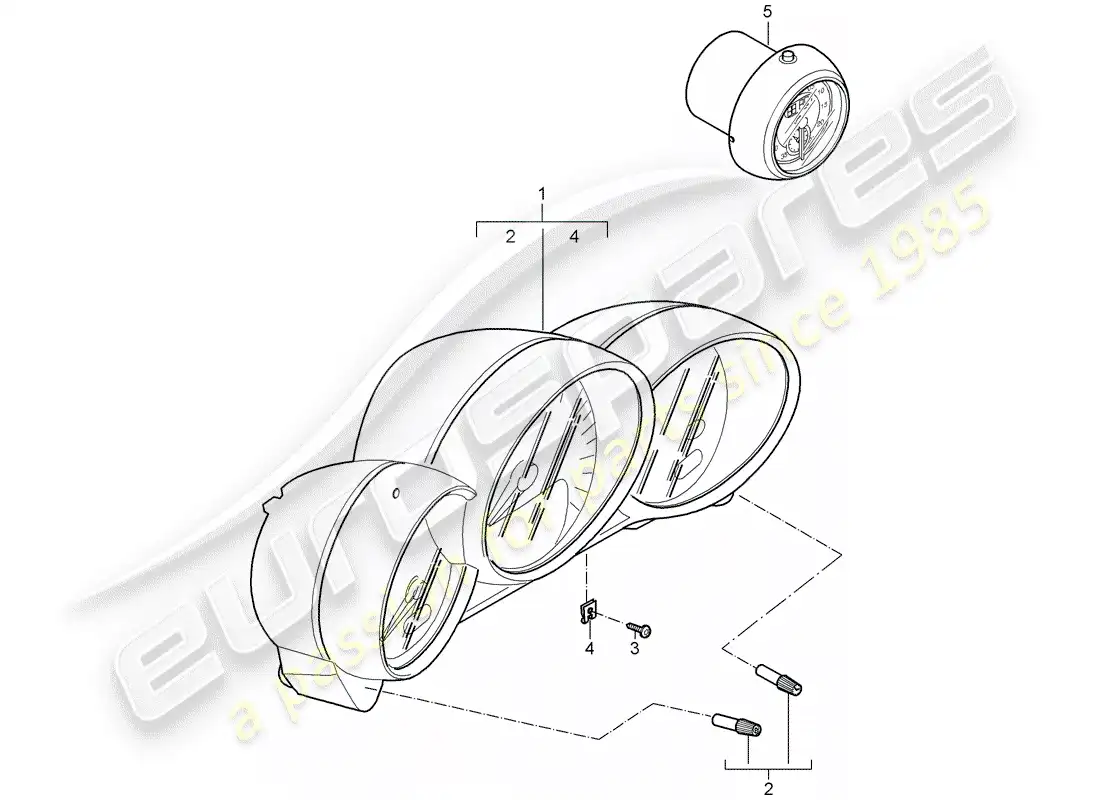 porsche 2007 (987 cayman) instruments parts diagram