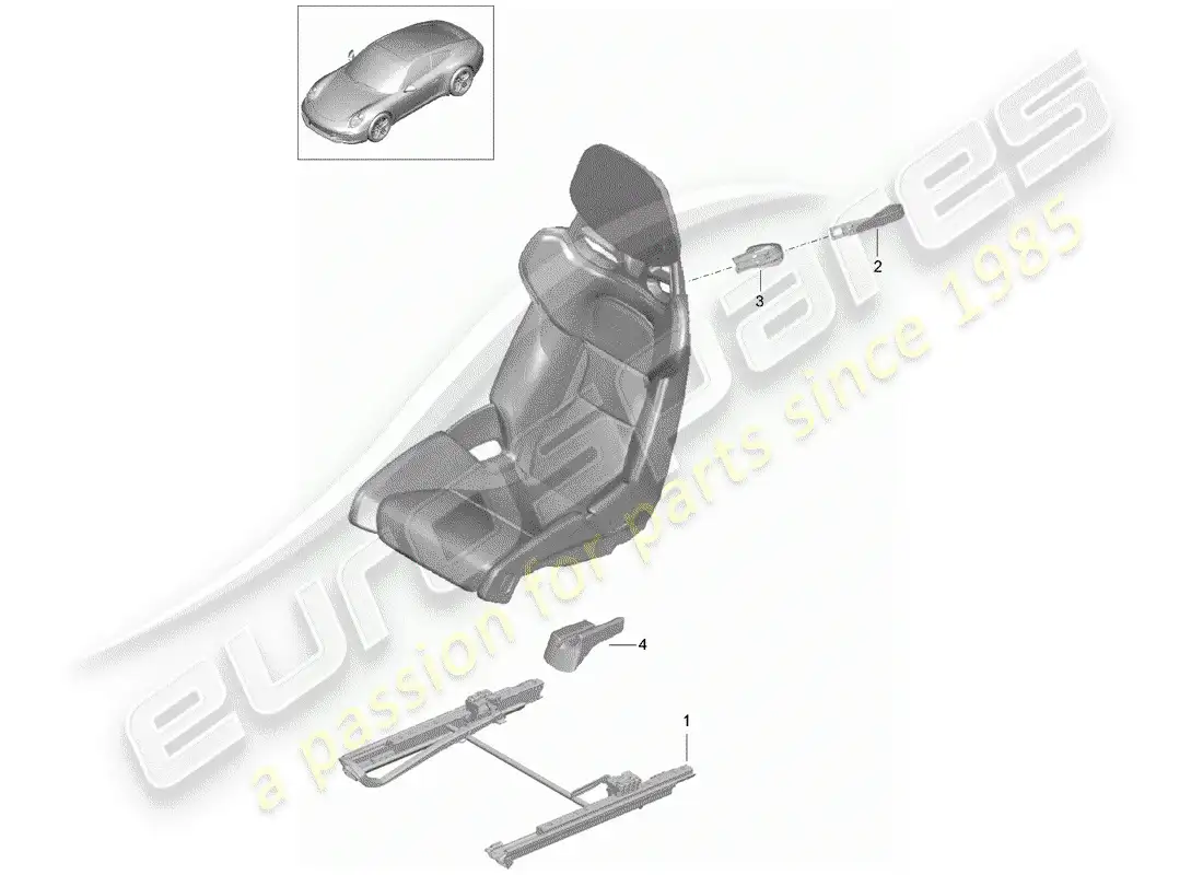porsche 2016 (981 boxster) seat parts diagram