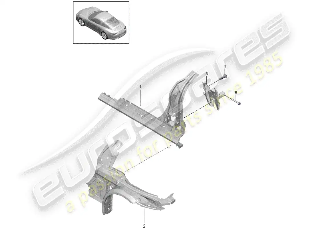 porsche 2012 (991-1) side panel parts diagram