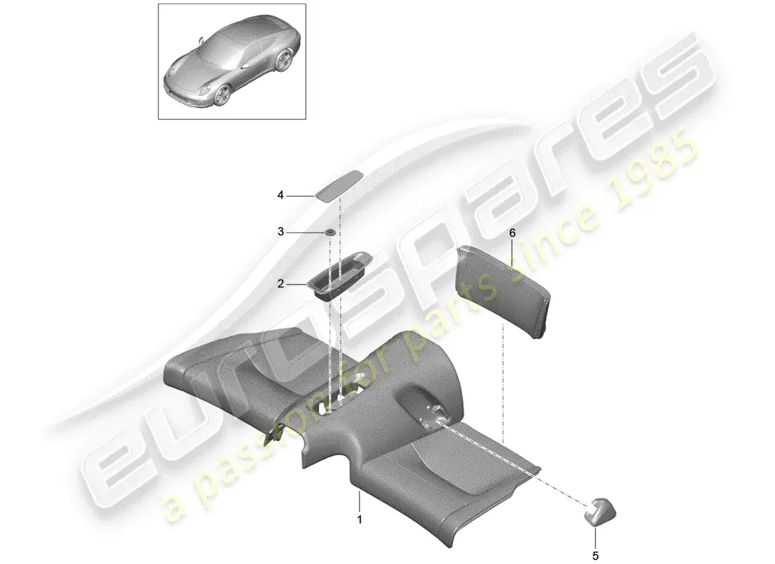 porsche 2013 (991-1) rear seat parts diagram