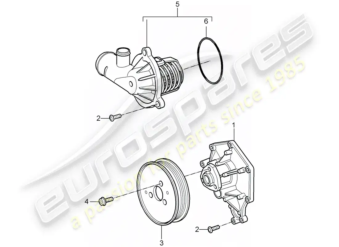 porsche 2009 (cayenne e1 9pa) water pump part diagram