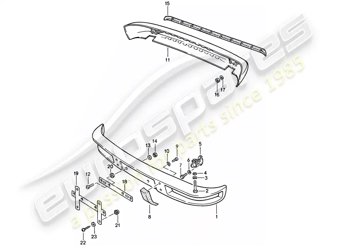porsche 1979 (924) bumper - without: - buffer parts diagram