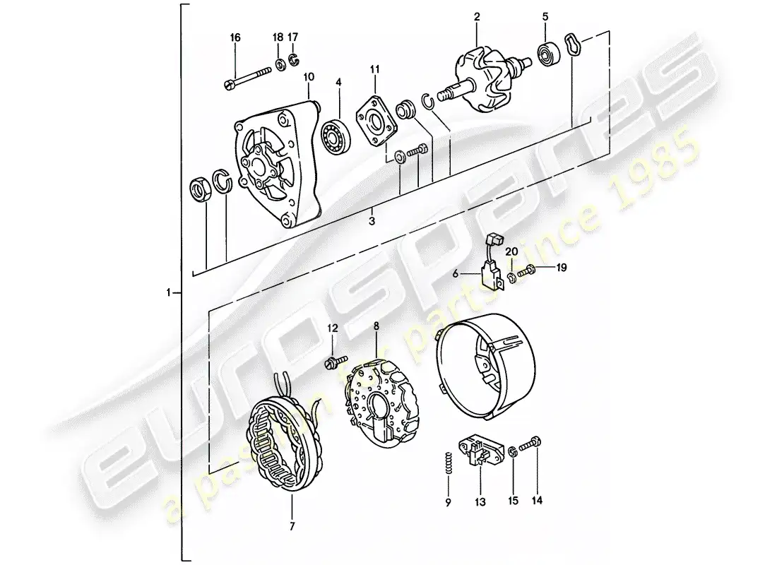porsche 1979 (924) alternator part diagram