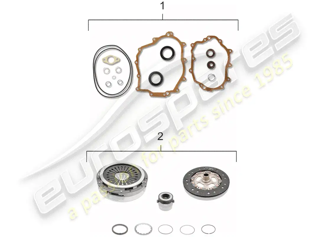 porsche 1996 (993) gasket set parts diagram