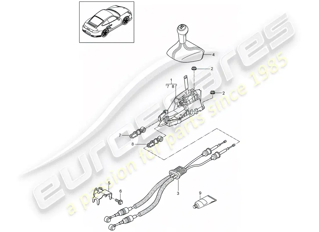 porsche 2012 (997-2 turbo / gt2 rs) transmission switch part diagram