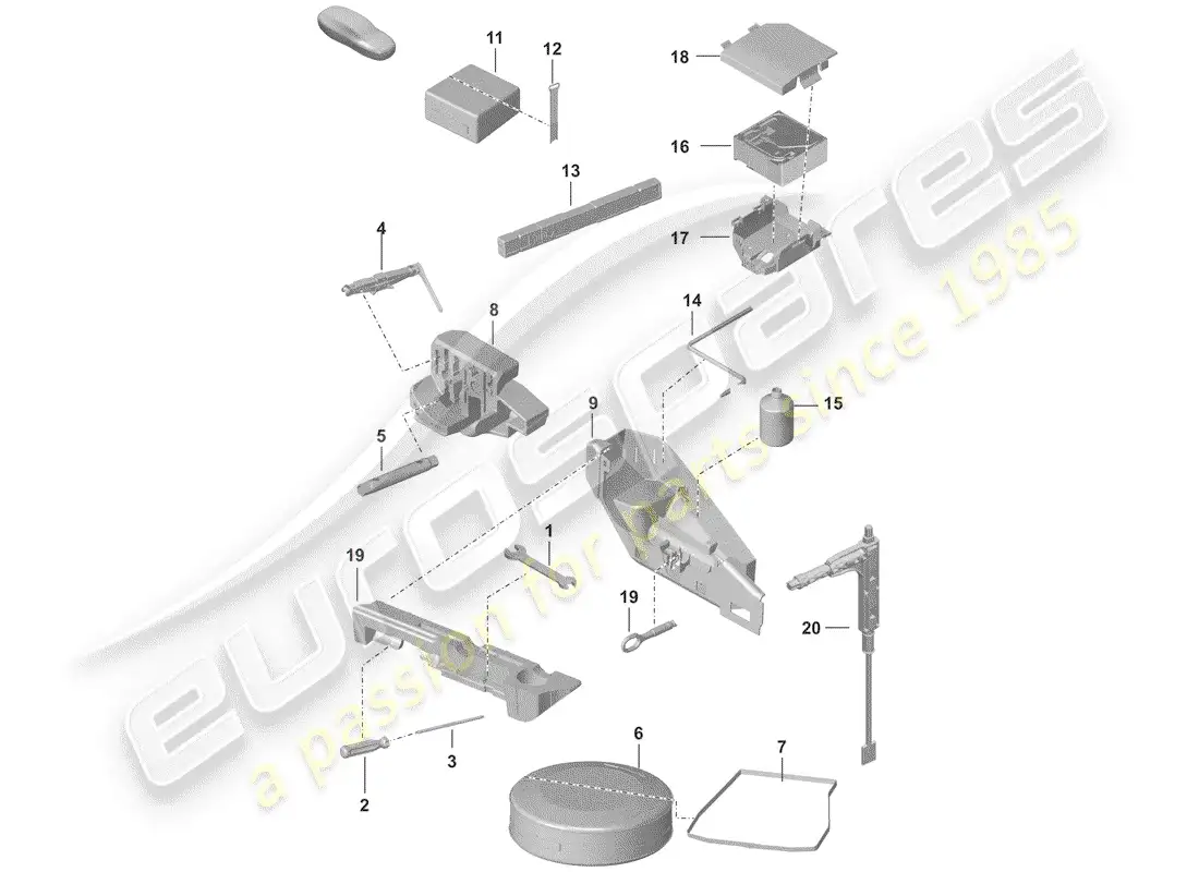 porsche 2019 (992-1) tool parts diagram