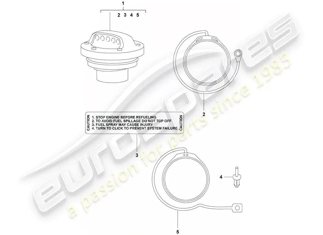 porsche 2012 (tequipment cayenne) cap with retaining strap for parts diagram