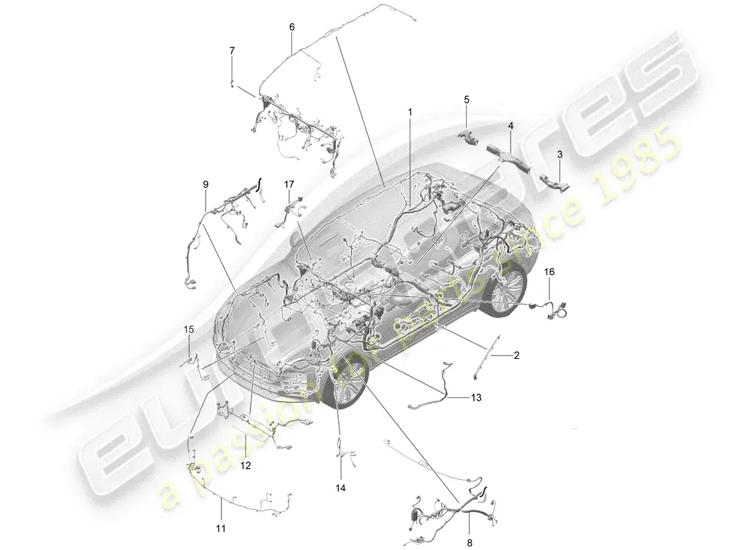 porsche 2019 (macan) harness parts diagram