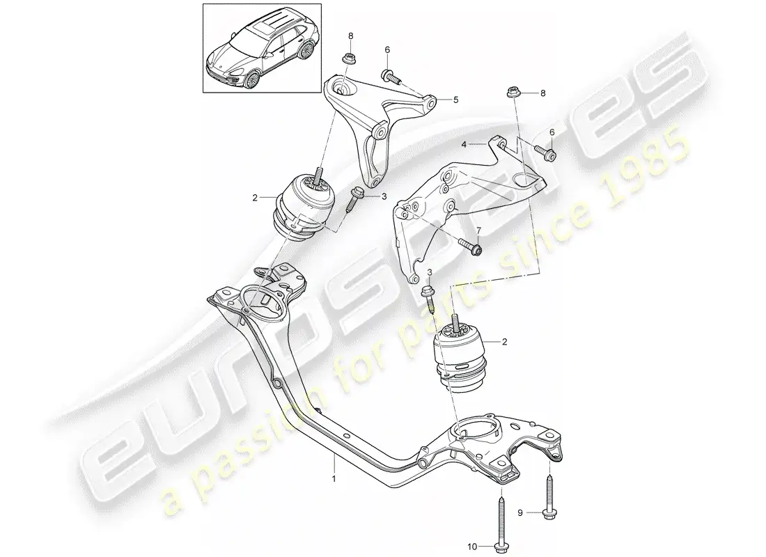 porsche 2013 (cayenne e2 92a) engine lifting tackle parts diagram