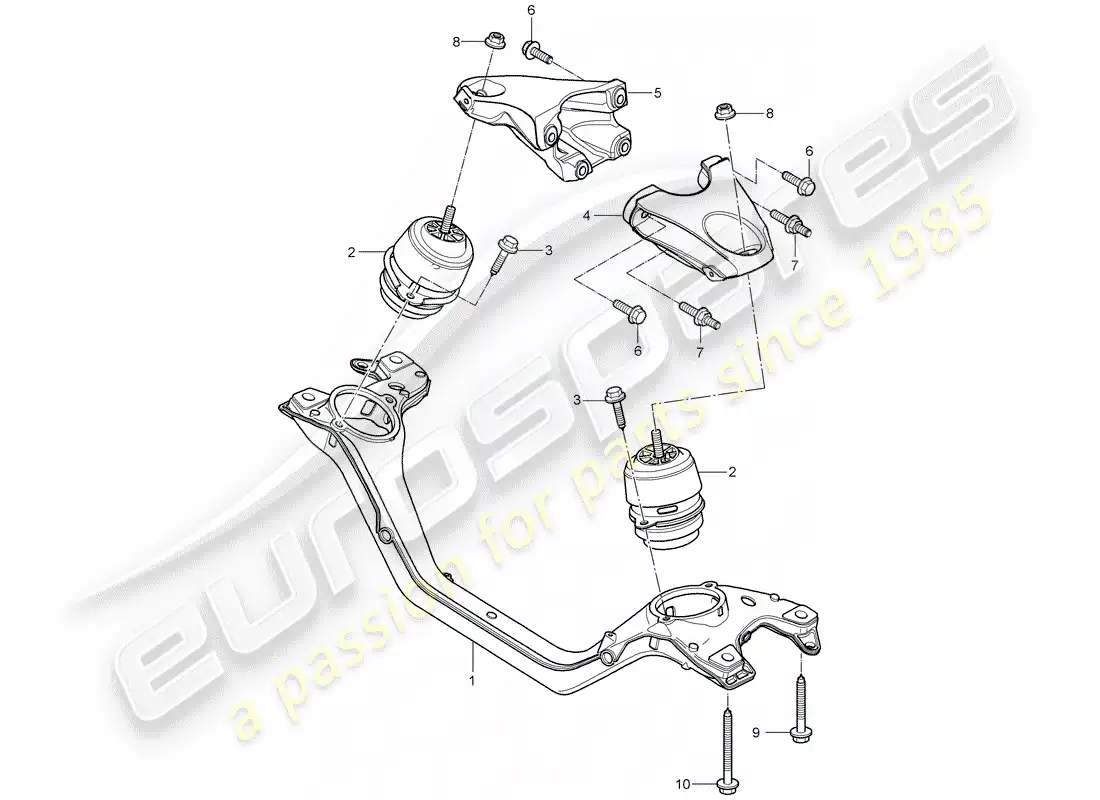 porsche 2008 (cayenne e1 9pa) engine lifting tackle parts diagram