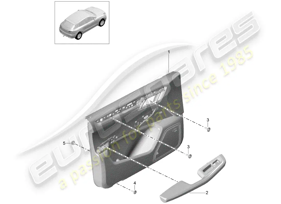 porsche 2014 (macan) door panel part diagram