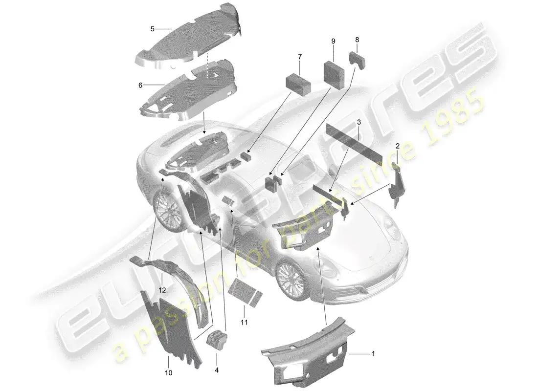 porsche 2017 (991-2) body shell parts diagram