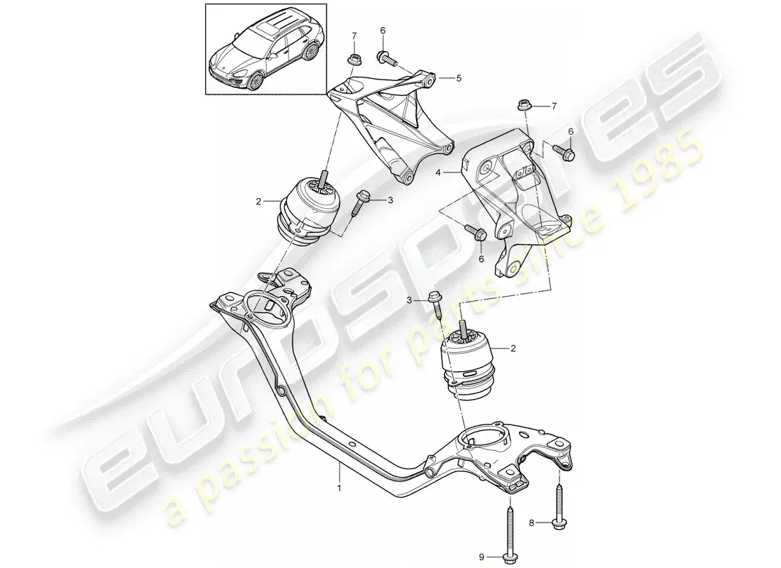 porsche 2013 (cayenne e2 92a) engine lifting tackle parts diagram