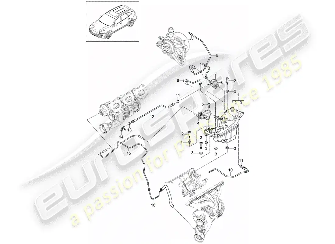 porsche 2013 (cayenne e2 92a) vacuum tank parts diagram