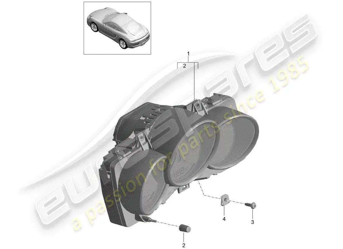 porsche 2015 (981 cayman) instruments parts diagram