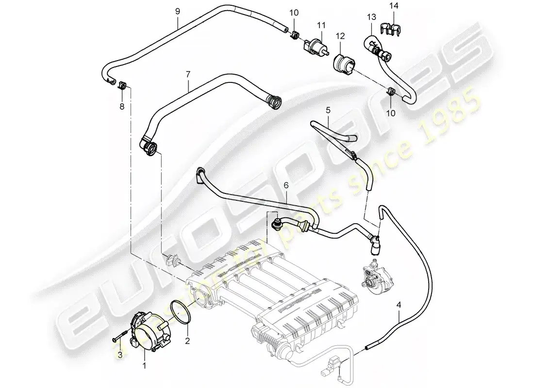 porsche 2009 (cayenne e1 9pa) throttle body part diagram