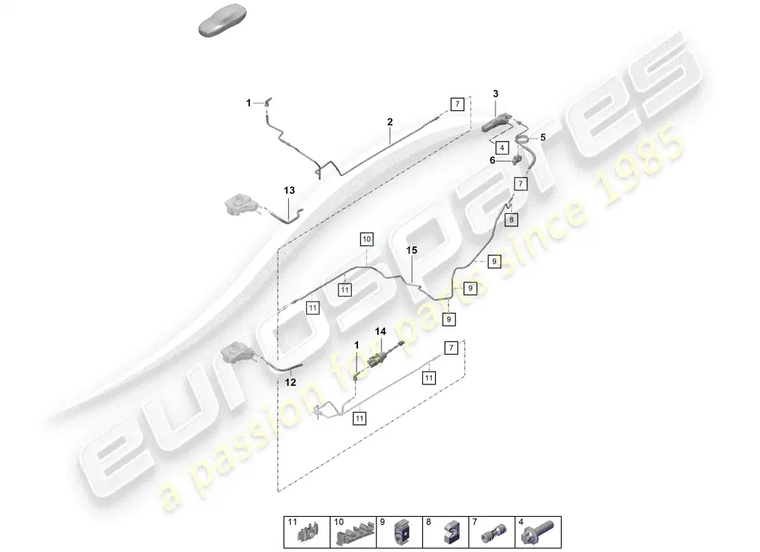 porsche 2020 (718 boxster spyder) hydraulic clutch parts diagram