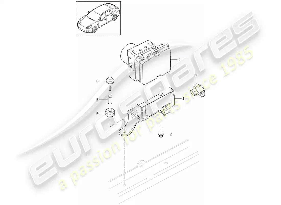 porsche 2016 (panamera 970) hydraulic unit parts diagram