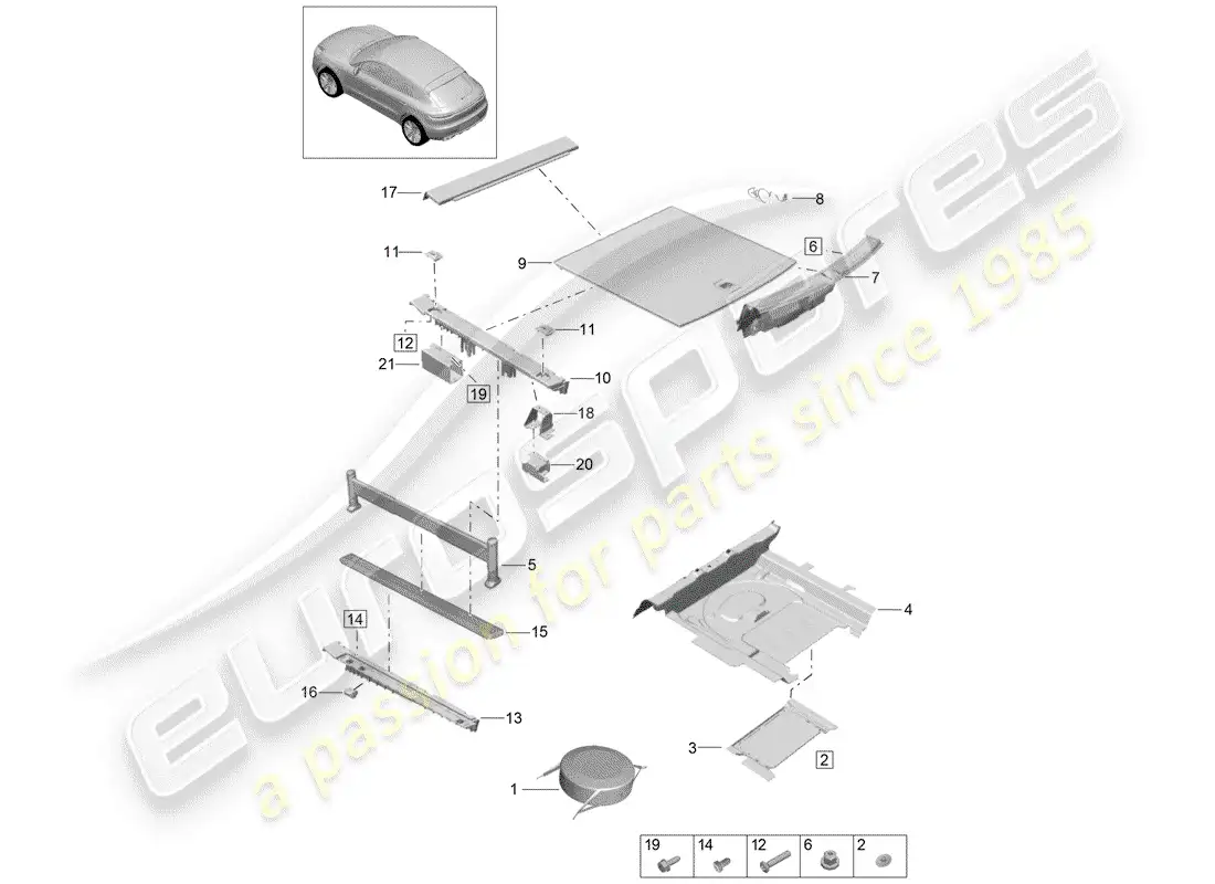 porsche 2020 (macan) lining part diagram
