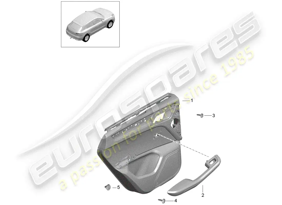 porsche 2017 (macan) door panel parts diagram