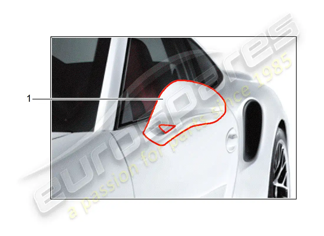porsche 2020 (tequipment 98x/99x) rear view mirror part diagram