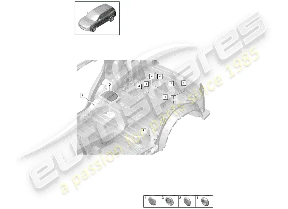 porsche 2019 (cayenne e3 9ya/9yb) plug parts diagram