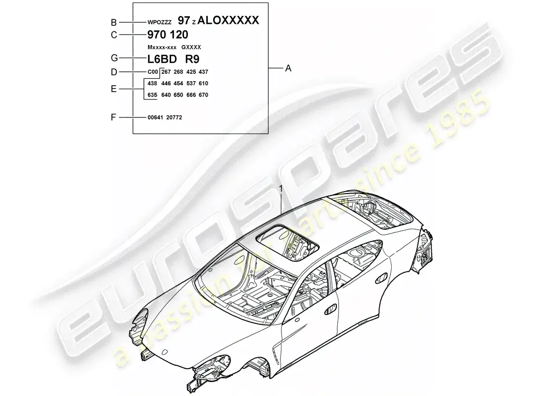 porsche 2014 (panamera 970) car body parts diagram