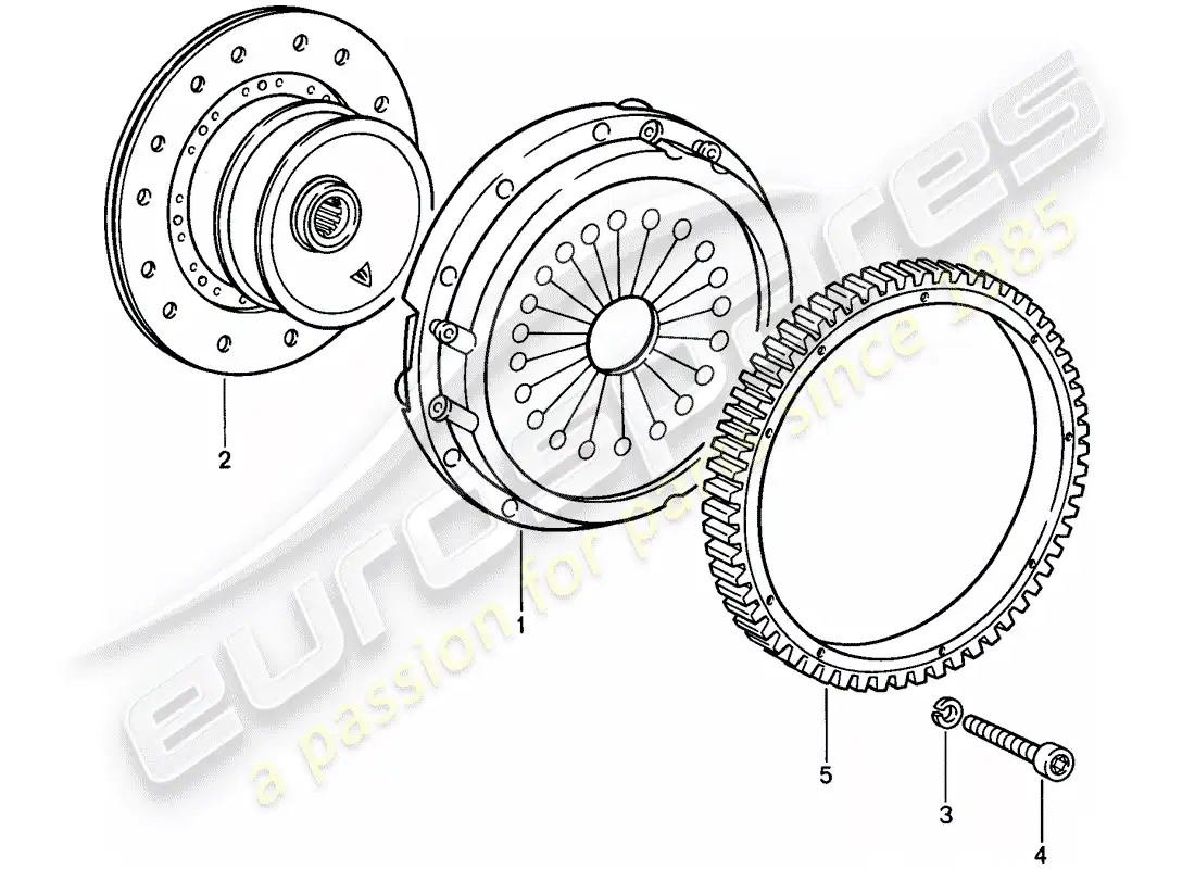 porsche 1987 (911) clutch parts diagram