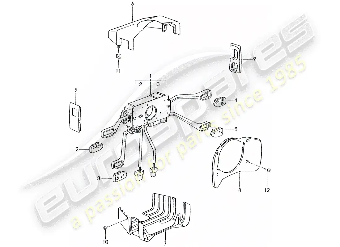 porsche 2002 (996) steering column switch parts diagram