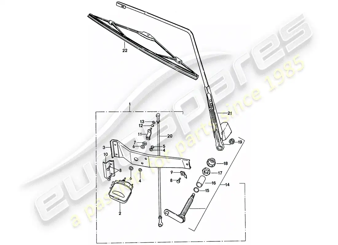 porsche 1977 (911) rear window wiper - d - mj 1976>> parts diagram