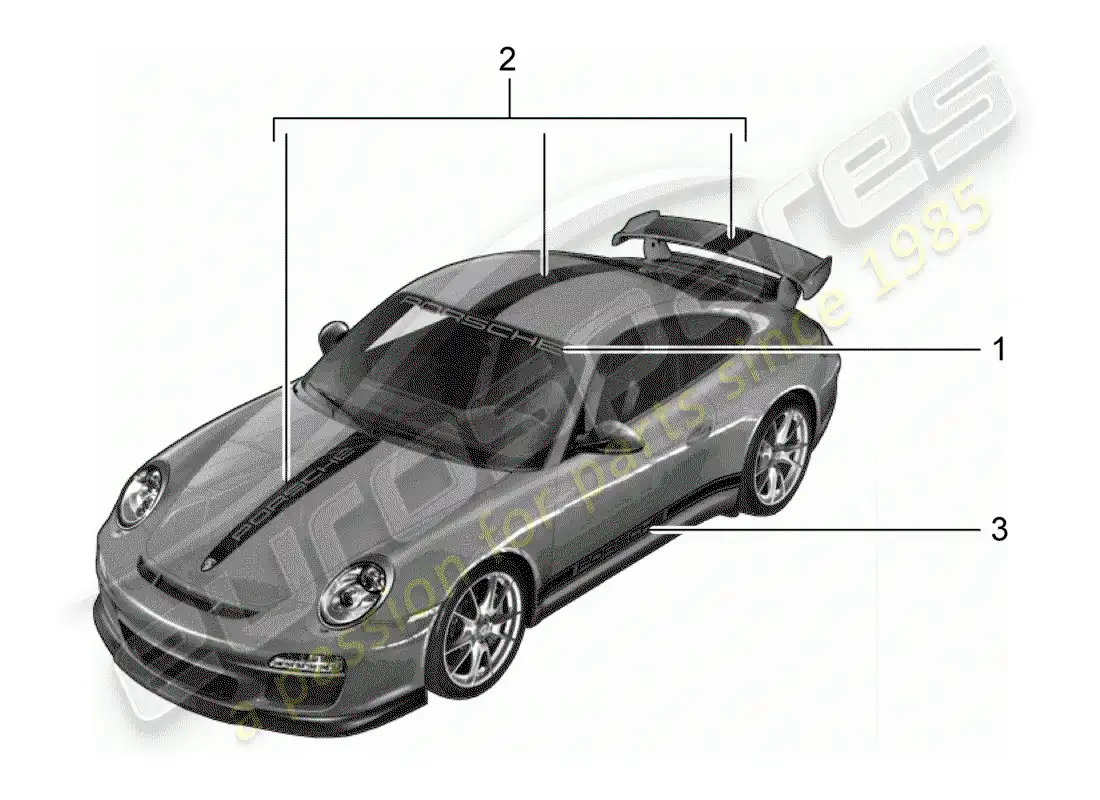 porsche 2009 (tequipment) trim foil parts diagram