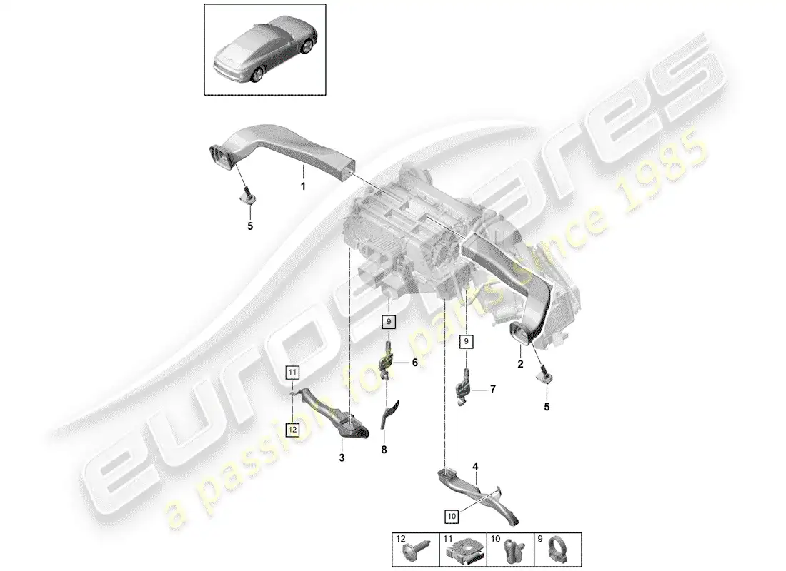 porsche 2019 (panamera 971-1) air duct parts diagram