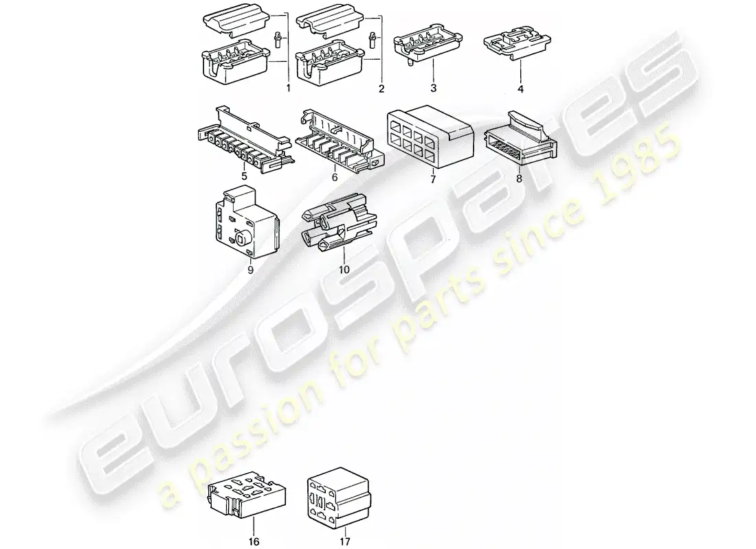 porsche 1986 (911) connector housing parts diagram