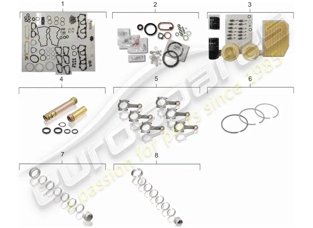 porsche 1997 (993) maintenance set - gasket set - repair kits parts diagram