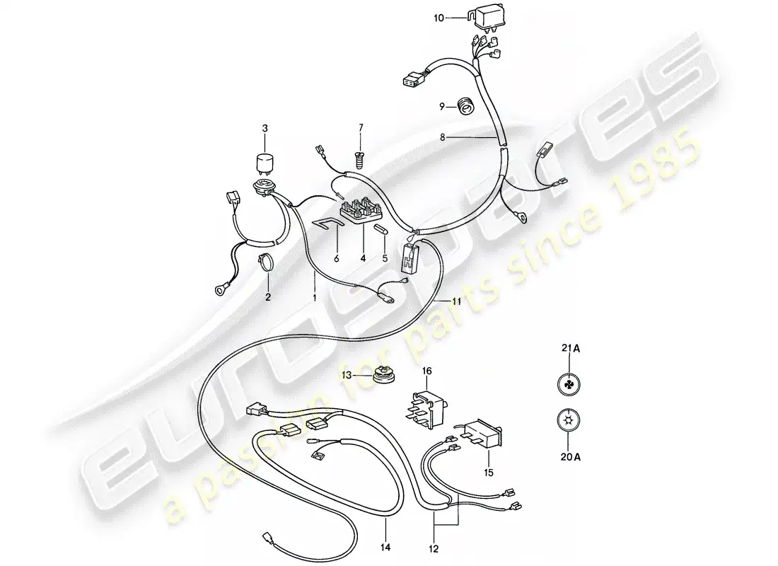 porsche 1987 (911) electrical components - for - air conditioner parts diagram