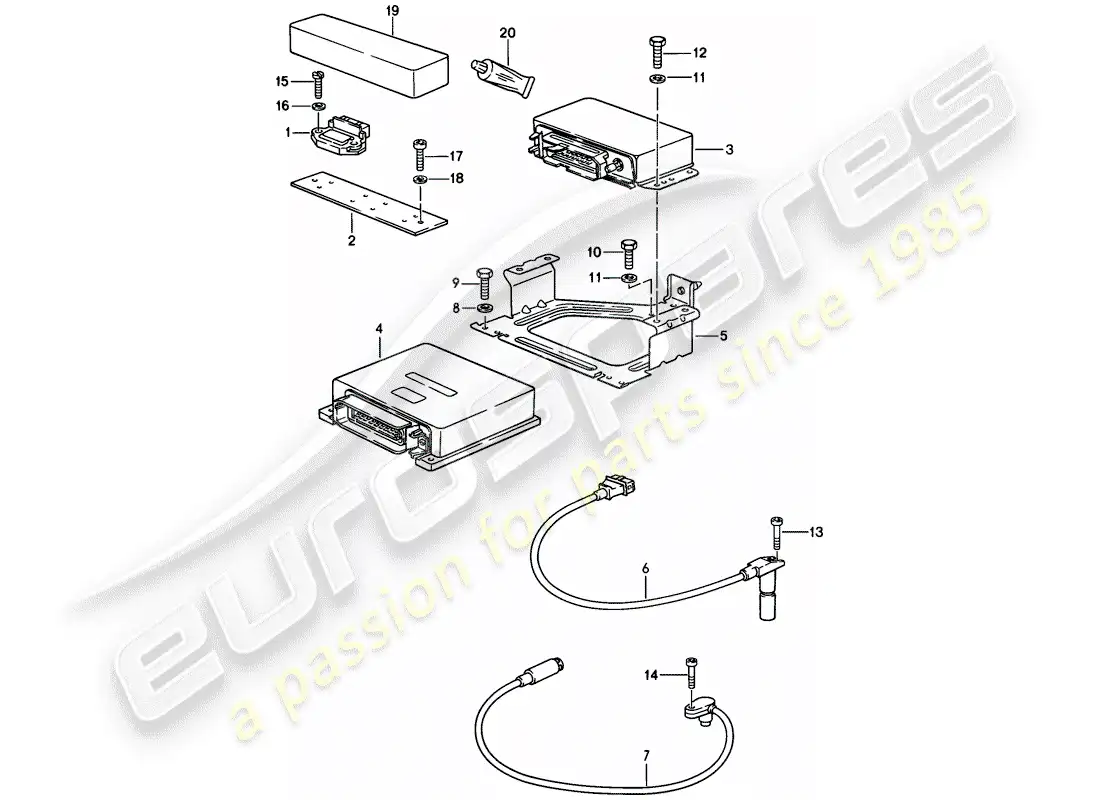porsche 1986 (928) engine electrics - lh-jetronic parts diagram