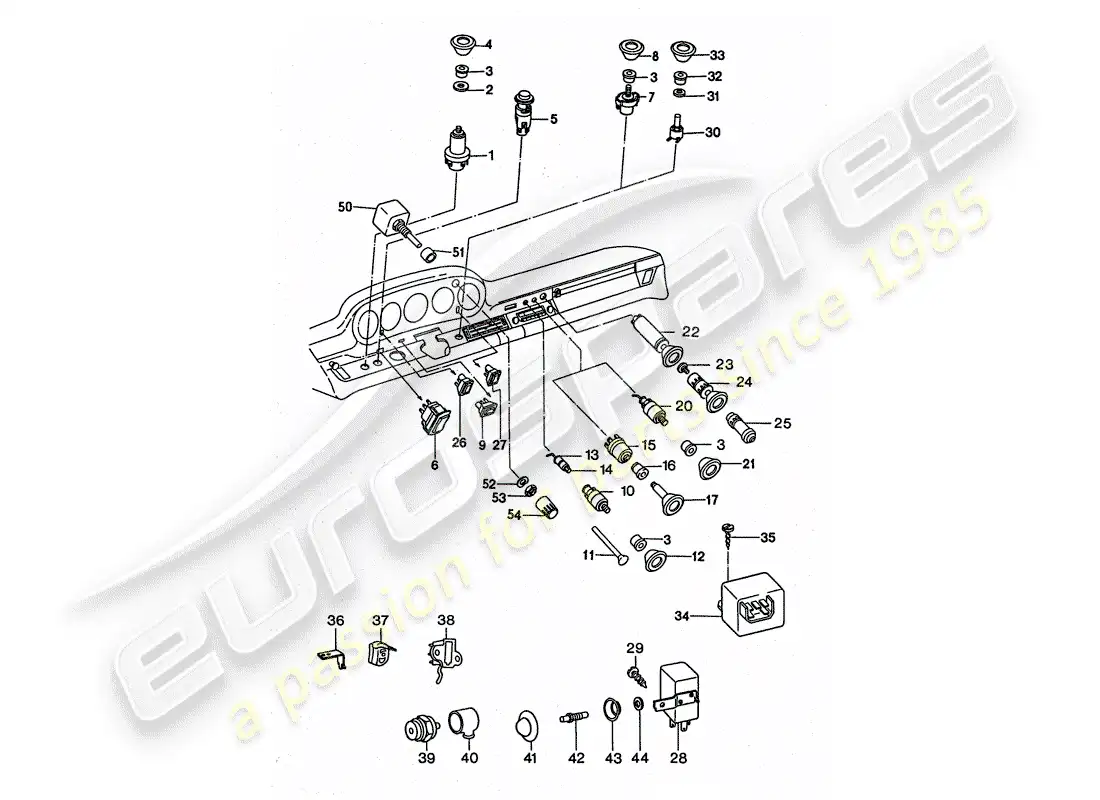 porsche 1977 (911 turbo) switch parts diagram