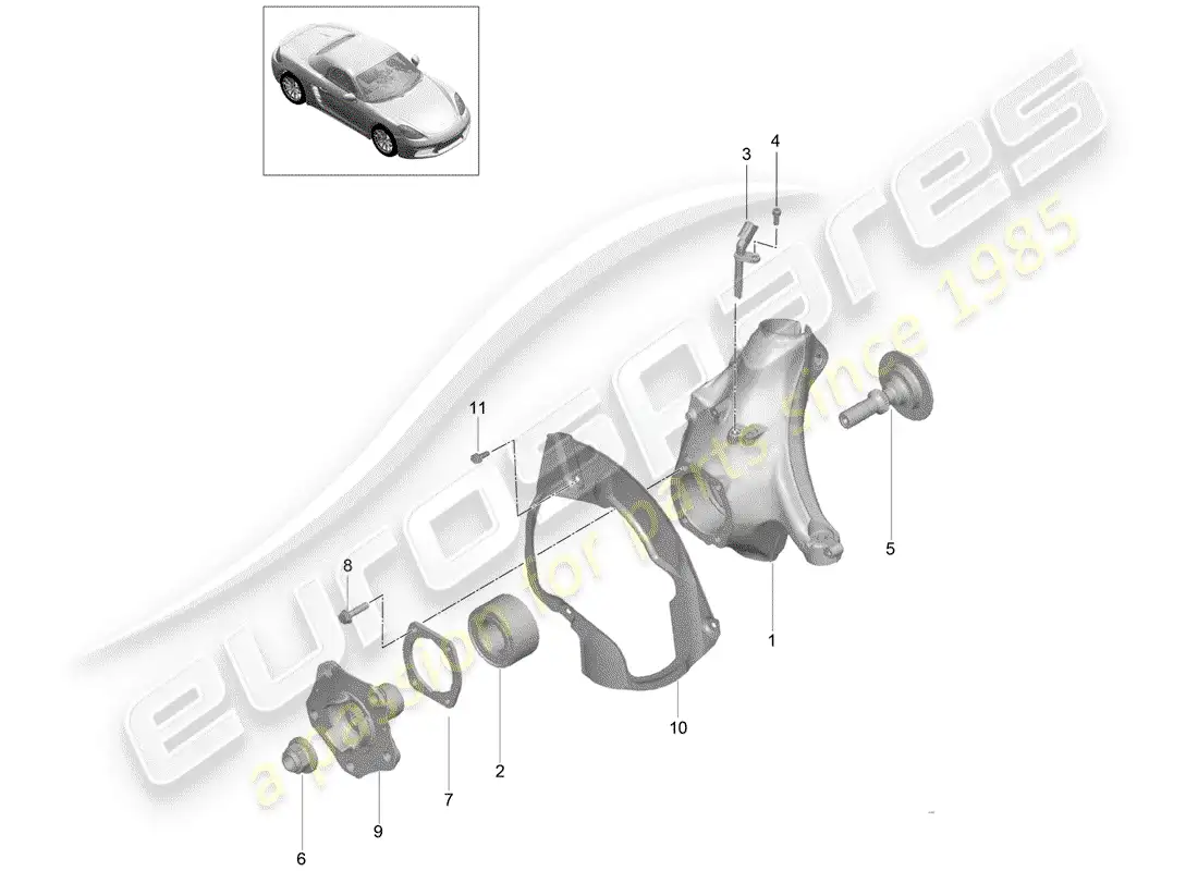 porsche 2018 (718 boxster) wheel carrier parts diagram