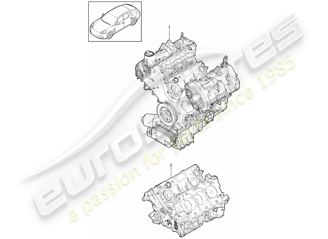 porsche 2012 (panamera 970) long block parts diagram