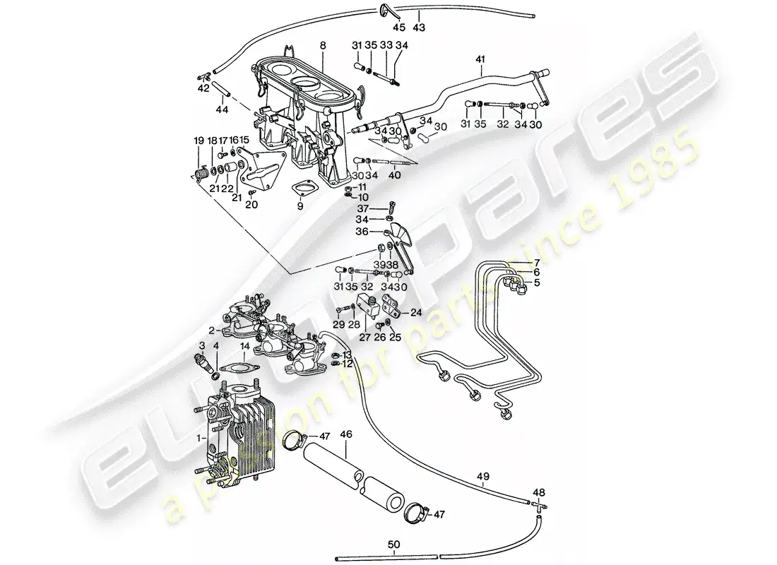 porsche 1975 (911) mechanical injection parts diagram