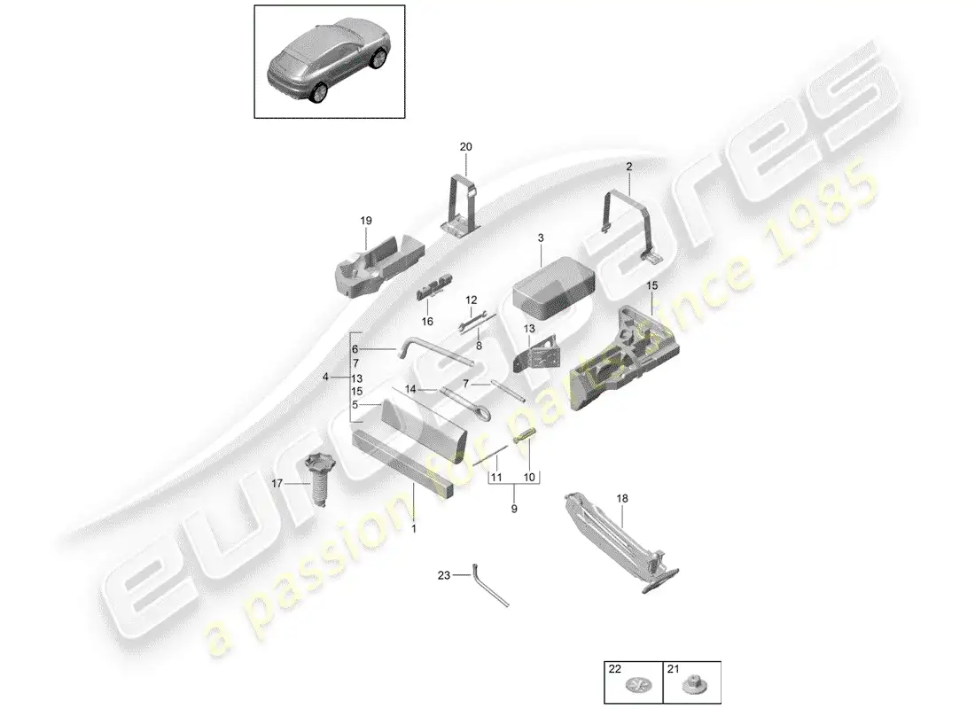 porsche 2019 (macan) tool parts diagram