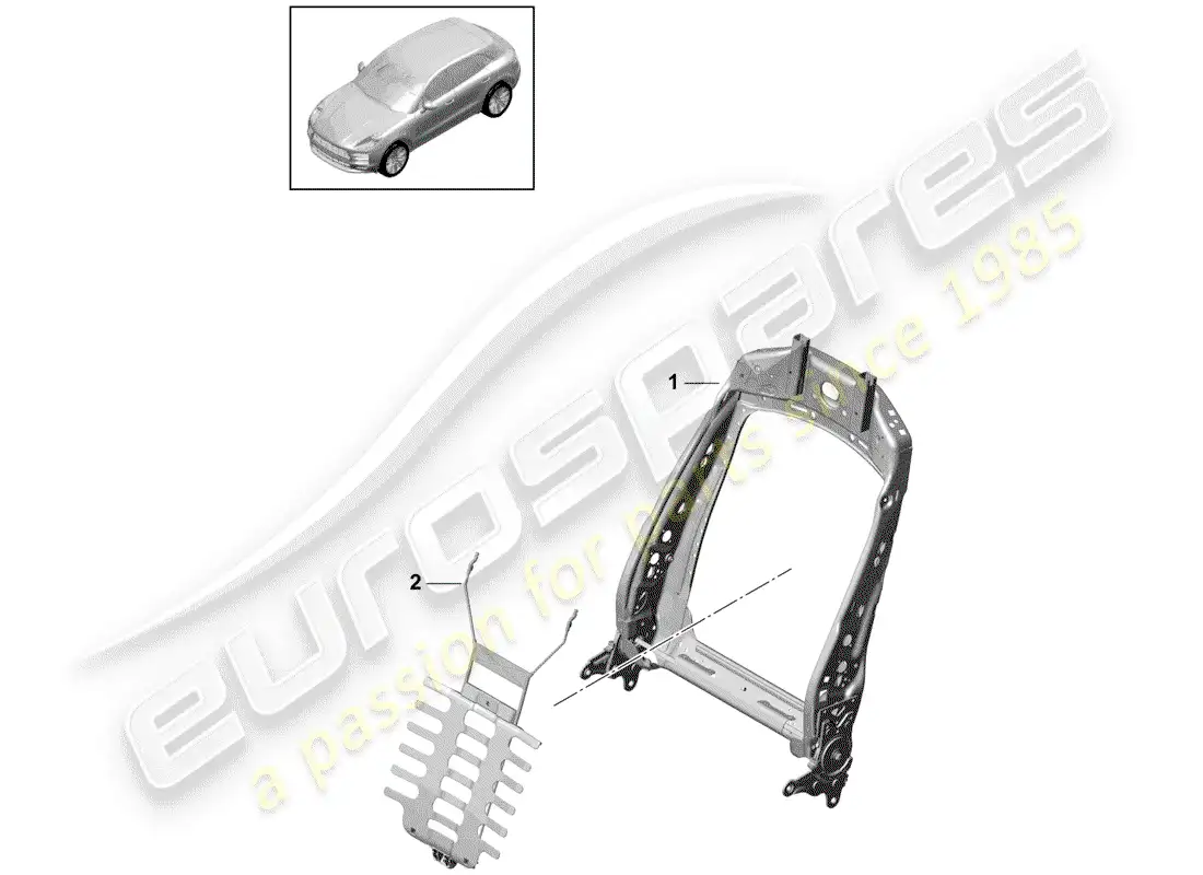 porsche 2020 (macan) frame - backrest parts diagram