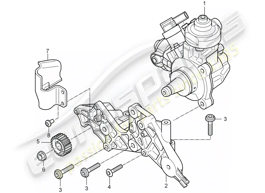 porsche 2009 (cayenne e1 9pa) high pressure pump part diagram