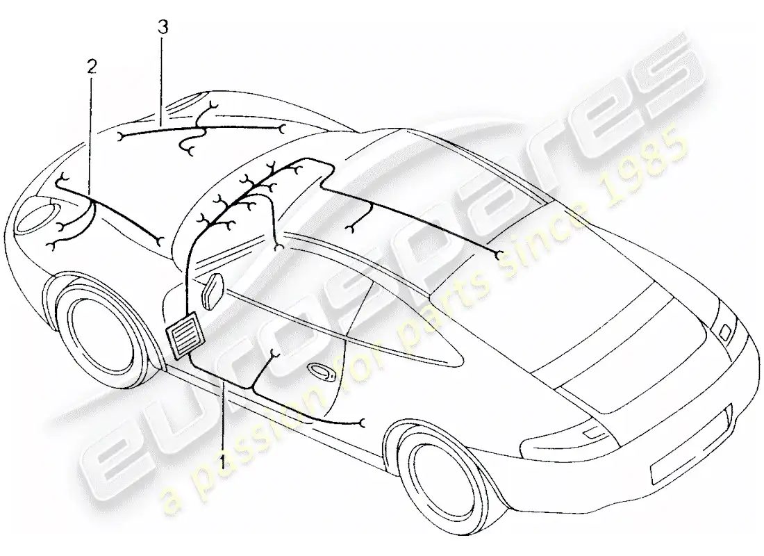 porsche 2002 (996) wiring harnesses - passenger compartment - glove box - front end - repair kit - anti-locking brake syst. -abs- - brake pad wear indicator - front axle parts diagram