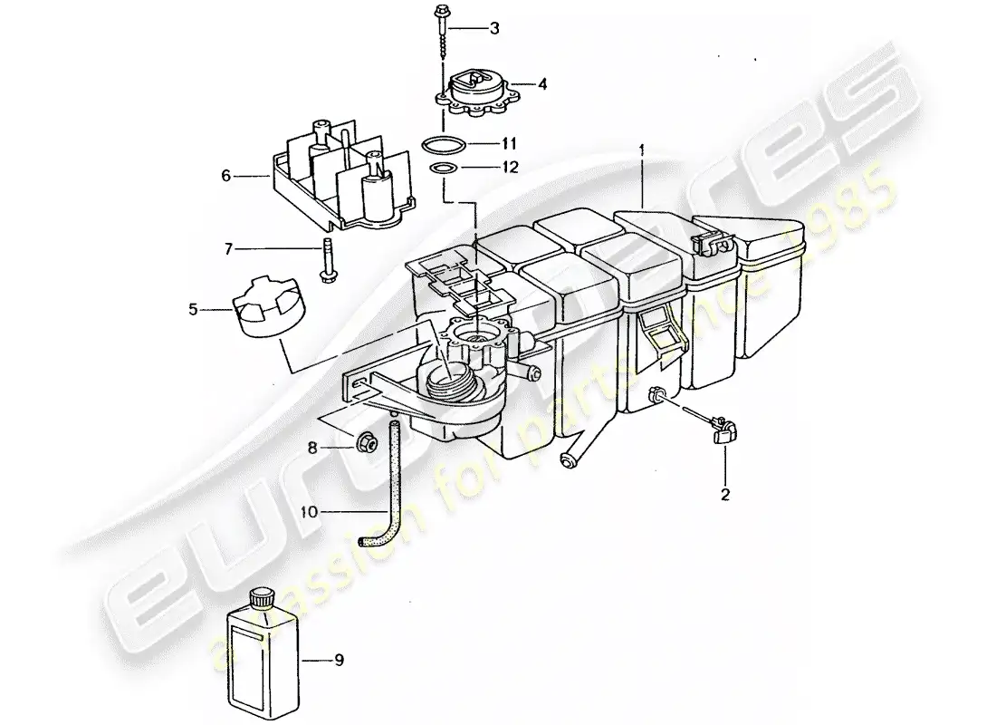 porsche 2005 (996 gt3) water cooling parts diagram